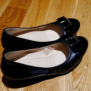 Cole Haan Black Bow Wedge Shoes